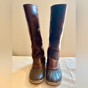 SOREL SLIMPACK TALL 7 NUTMEG BROWN EQUESTRIAN Riding boots Rain Waterproof RARE